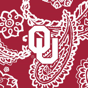 Collegiate Zip ID Lanyard-Cardinal/White Bandana with University of Oklahoma Logo-Image 2-Vera Bradley