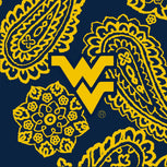 Collegiate RFID Front Zip Wristlet-Navy/Gold Bandana with West Virginia University Logo-Image 3-Vera Bradley