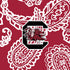 Collegiate RFID Front Zip Wristlet-Cardinal/White Bandana with University of South Carolina Logo-Image 3-Vera Bradley