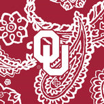 Collegiate RFID Front Zip Wristlet-Cardinal/White Bandana with University of Oklahoma Logo-Image 2-Vera Bradley