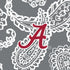 Collegiate RFID Front Zip Wristlet-Gray/White Bandana with The University of Alabama Logo-Image 2-Vera Bradley