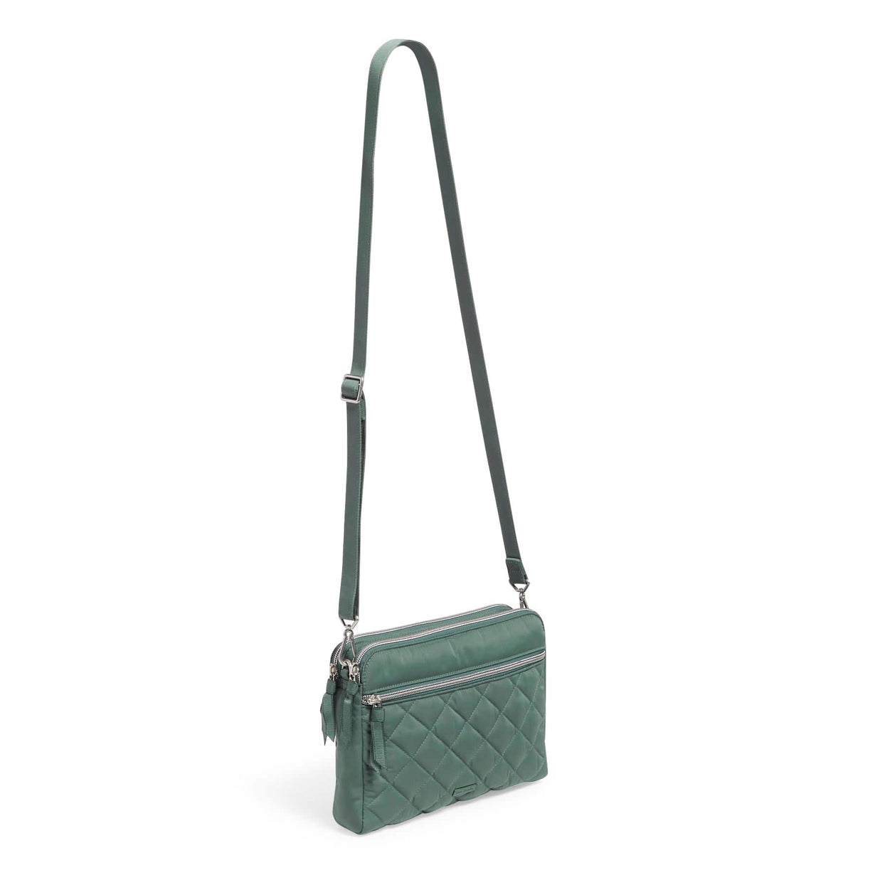 Triple Compartment Crossbody Bag Performance Twill Olive Leaf Vera