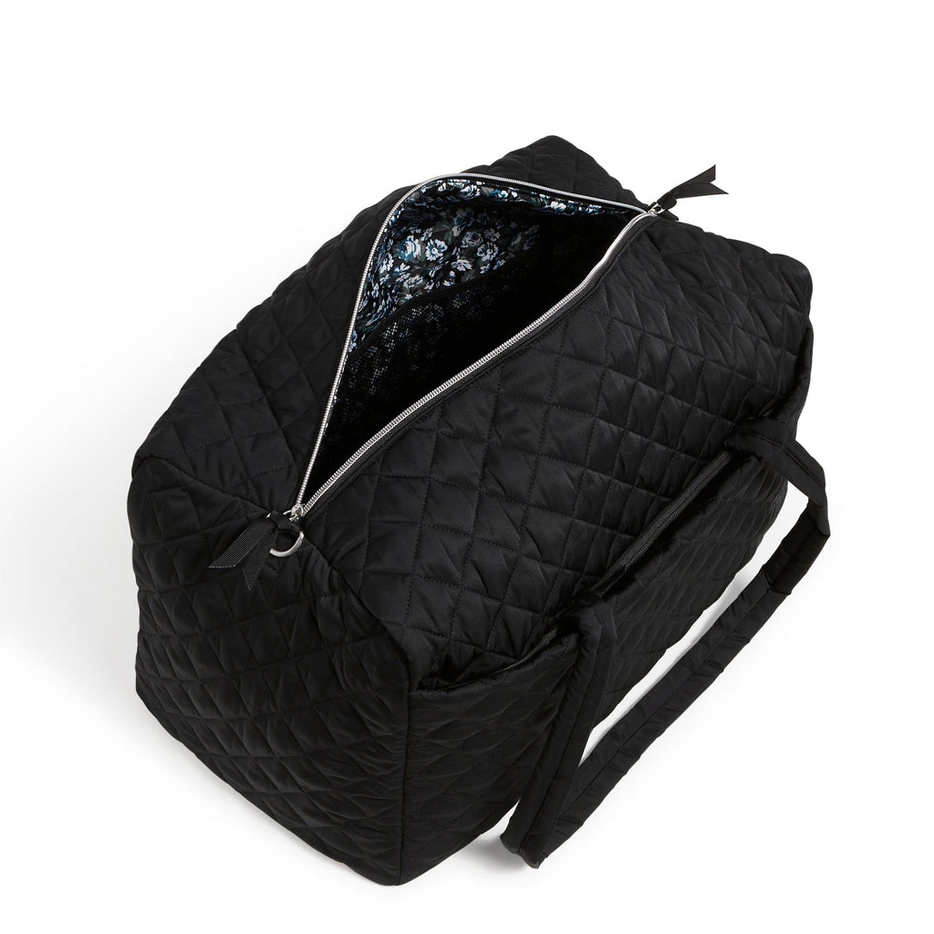 VERA BRADLEY BLACK QUILTED CROSSBODY ZIPPERED-FLOWER PAISLEY LINED BAG PURSE  - Women's handbags