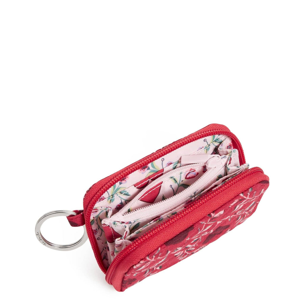 RFID Petite ZipAround Wallet Imperial Hearts Red Vera Bradley