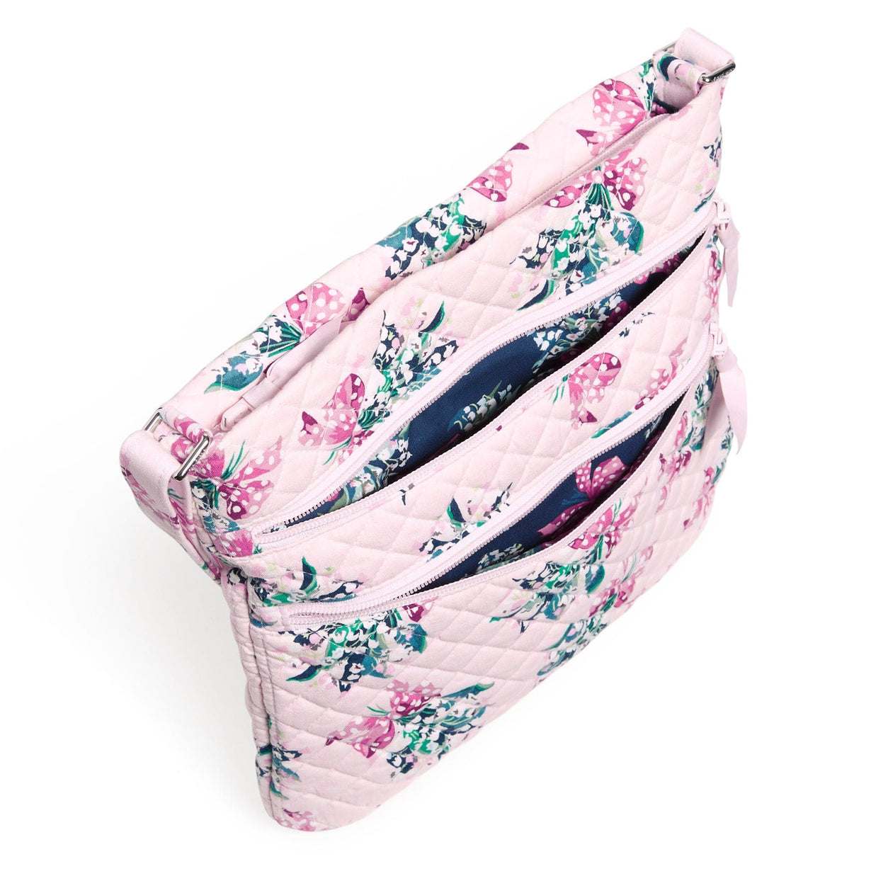 Triple Zip Hipster Crossbody Bag - Happiness Returns Pink | Vera Bradley