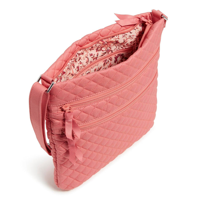 Triple Zip Hipster Crossbody Bag Cotton Terra Cotta Rose Vera Bradley