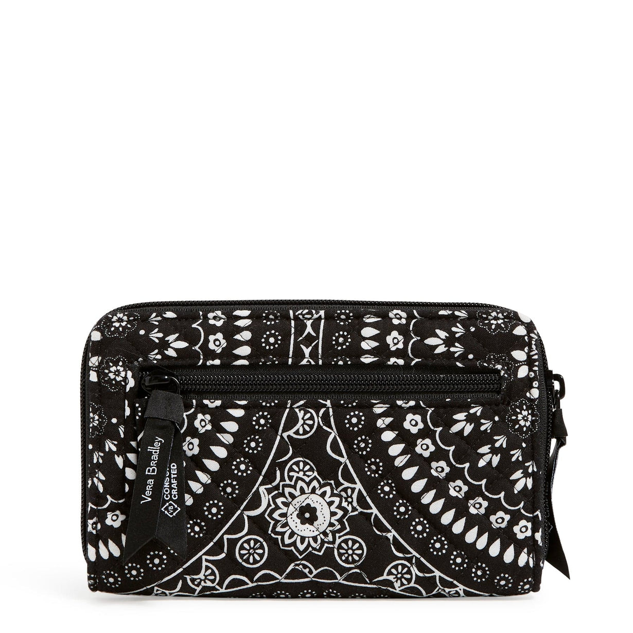 RFID Turnlock Wallet Black Bandana Medallion Vera Bradley