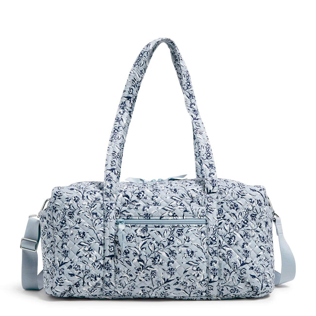 Medium Travel Duffel Bag-Perennials Gray-Image 1-Vera Bradley