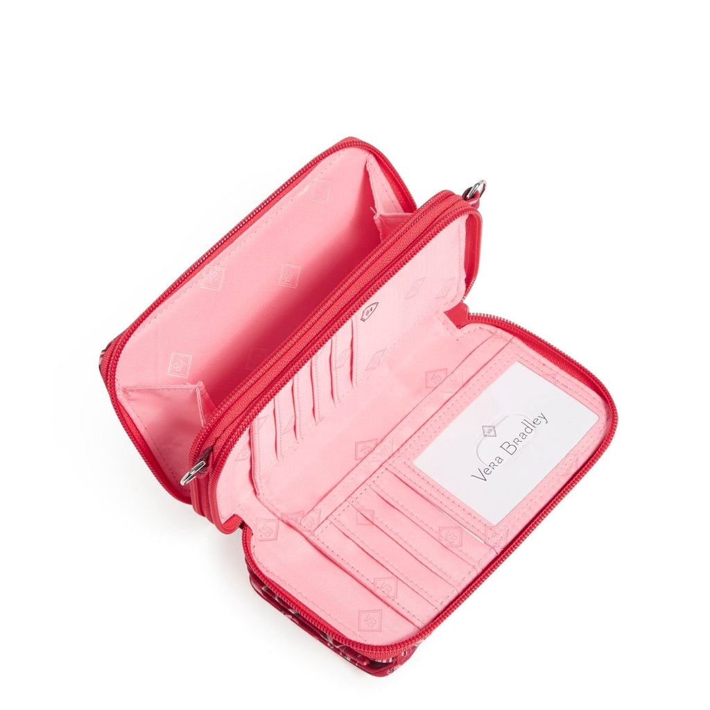 RFID All in One Crossbody Bag Imperial Hearts Red Vera Bradley