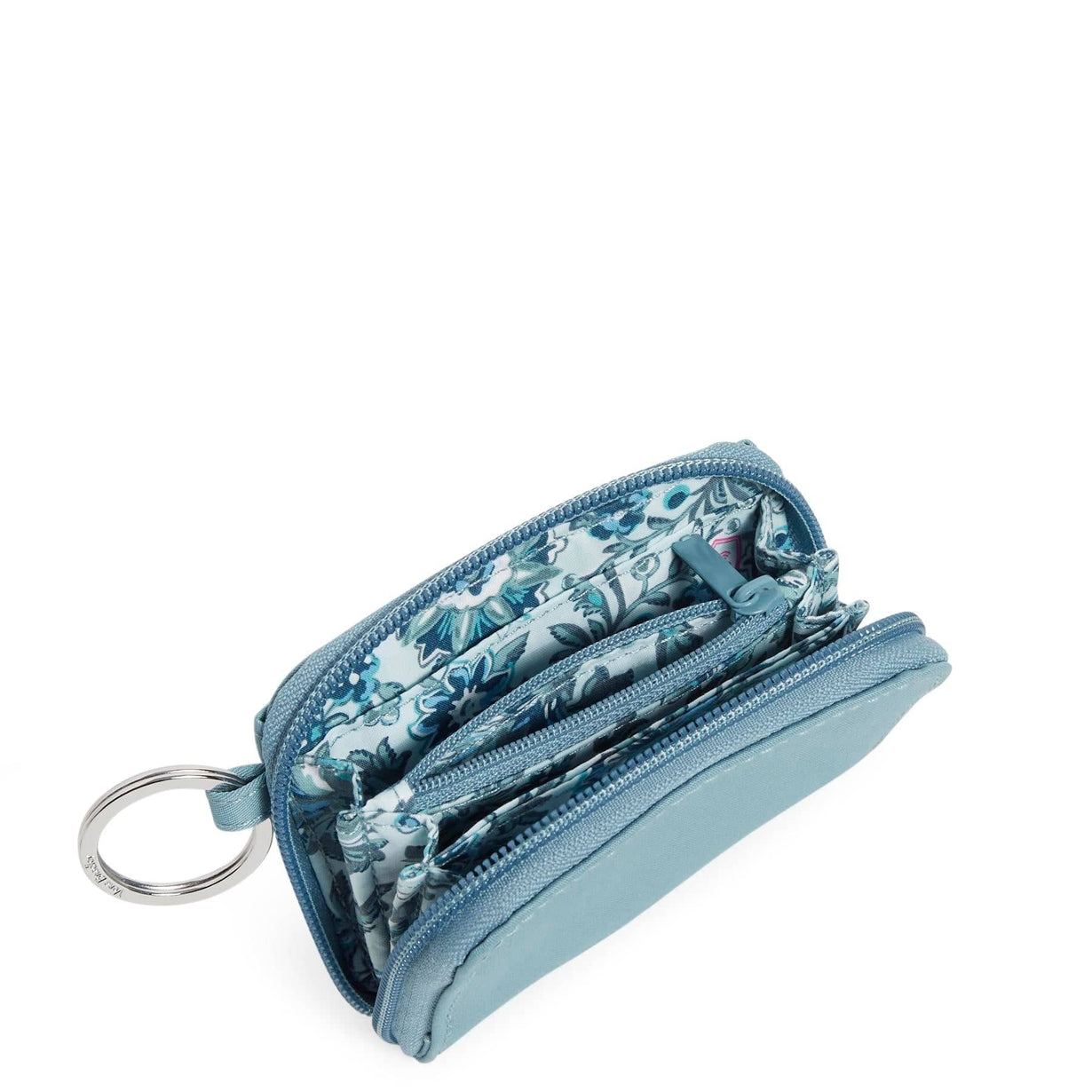 RFID Petite ZipAround Wallet Recycled Cotton Reef Water Blue Vera