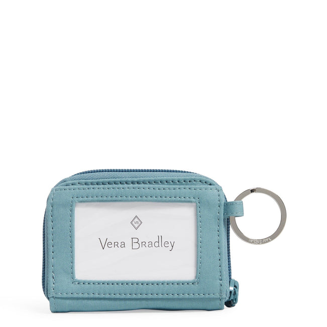 RFID Petite ZipAround Wallet Recycled Cotton Reef Water Blue Vera
