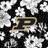 Collegiate Zip ID Lanyard-Black/White Rain Garden with Purdue University Logo-Image 4-Vera Bradley