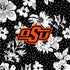 Collegiate Zip ID Lanyard-Black/White Rain Garden with Oklahoma State University Logo-Image 3-Vera Bradley