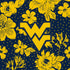 Collegiate Zip ID Lanyard-Navy/Gold Rain Garden with West Virginia University Logo-Image 4-Vera Bradley