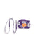 Collegiate Zip ID Lanyard-Purple /White Rain Garden with Clemson University Logo-Image 1-Vera Bradley