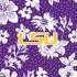 Collegiate Zip ID Lanyard-Purple/White Rain Garden with Louisiana State University Logo-Image 3-Vera Bradley