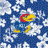Collegiate Zip ID Lanyard-Royal/White Rain Garden with University of Kansas Logo-Image 3-Vera Bradley