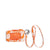 Collegiate Zip ID Lanyard-Orange/White Rain Garden with University of Tennessee Logo-Image 2-Vera Bradley