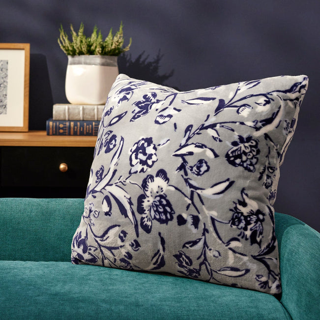 Decorative Throw Pillow-Perennials Gray-Image 1-Vera Bradley