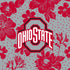 Collegiate Large Travel Duffel Bag-Gray/Red Rain Garden with The Ohio State University Logo-Image 4-Vera Bradley