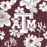 Collegiate Vera Tote Bag-Maroon/White Rain Garden with Texas A & M University Logo-Image 4-Vera Bradley