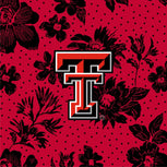 Collegiate Vera Tote Bag-Red/Black Rain Garden with Texas Tech University Logo-Image 4-Vera Bradley