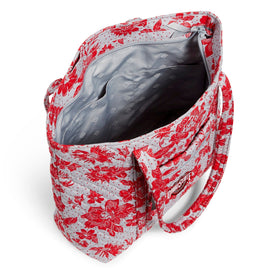 Collegiate Vera Tote Bag-Gray/Red Rain Garden with The Ohio State University Logo-Image 3-Vera Bradley