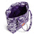 Collegiate Vera Tote Bag-Purple /White Rain Garden with Clemson University Logo-Image 3-Vera Bradley