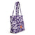 Collegiate Vera Tote Bag-Purple /White Rain Garden with Clemson University Logo-Image 2-Vera Bradley