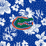 Collegiate Vera Tote Bag-Royal/White Rain Garden with University of Florida Logo-Image 4-Vera Bradley