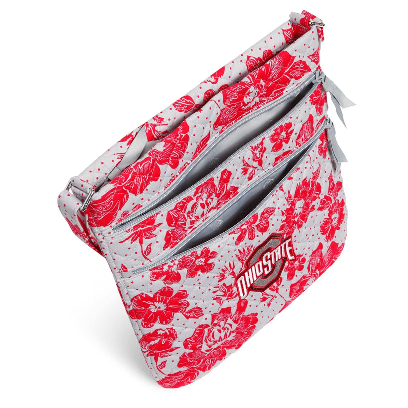 Collegiate Triple Zip Hipster Crossbody Bag-Gray/Red Rain Garden with The Ohio State University Logo-Image 5-Vera Bradley
