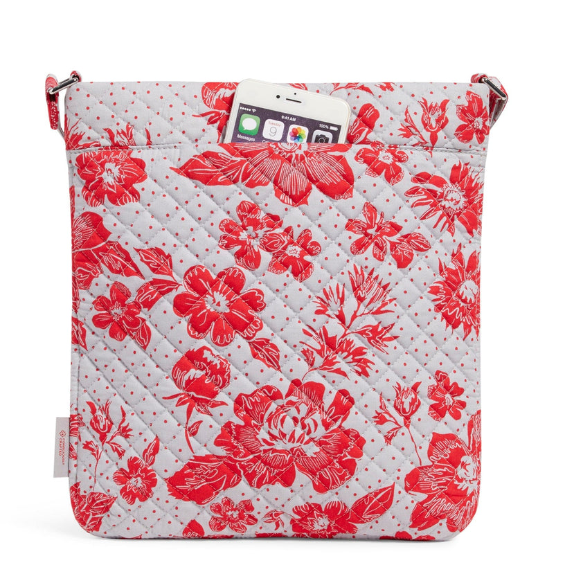 Collegiate Triple Zip Hipster Crossbody Bag-Gray/Red Rain Garden with The Ohio State University Logo-Image 2-Vera Bradley