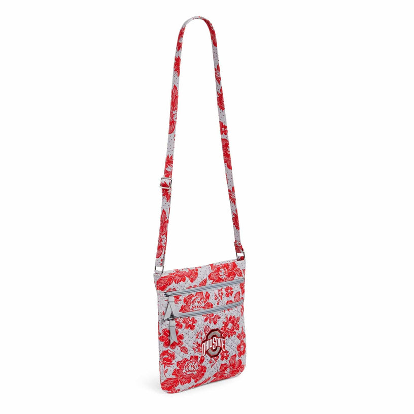 Collegiate Triple Zip Hipster Crossbody Bag-Gray/Red Rain Garden with The Ohio State University Logo-Image 3-Vera Bradley