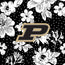 Collegiate Plush XL Throw Blanket-Black/White Rain Garden with Purdue University Logo-Image 3-Vera Bradley