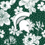 Collegiate Plush XL Throw Blanket-Dark Green/White Rain Garden with Michigan State University Logo-Image 3-Vera Bradley