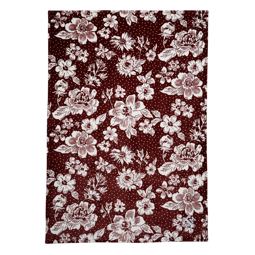 Collegiate Plush XL Throw Blanket-Maroon/White Rain Garden with Texas A & M University Logo-Image 2-Vera Bradley