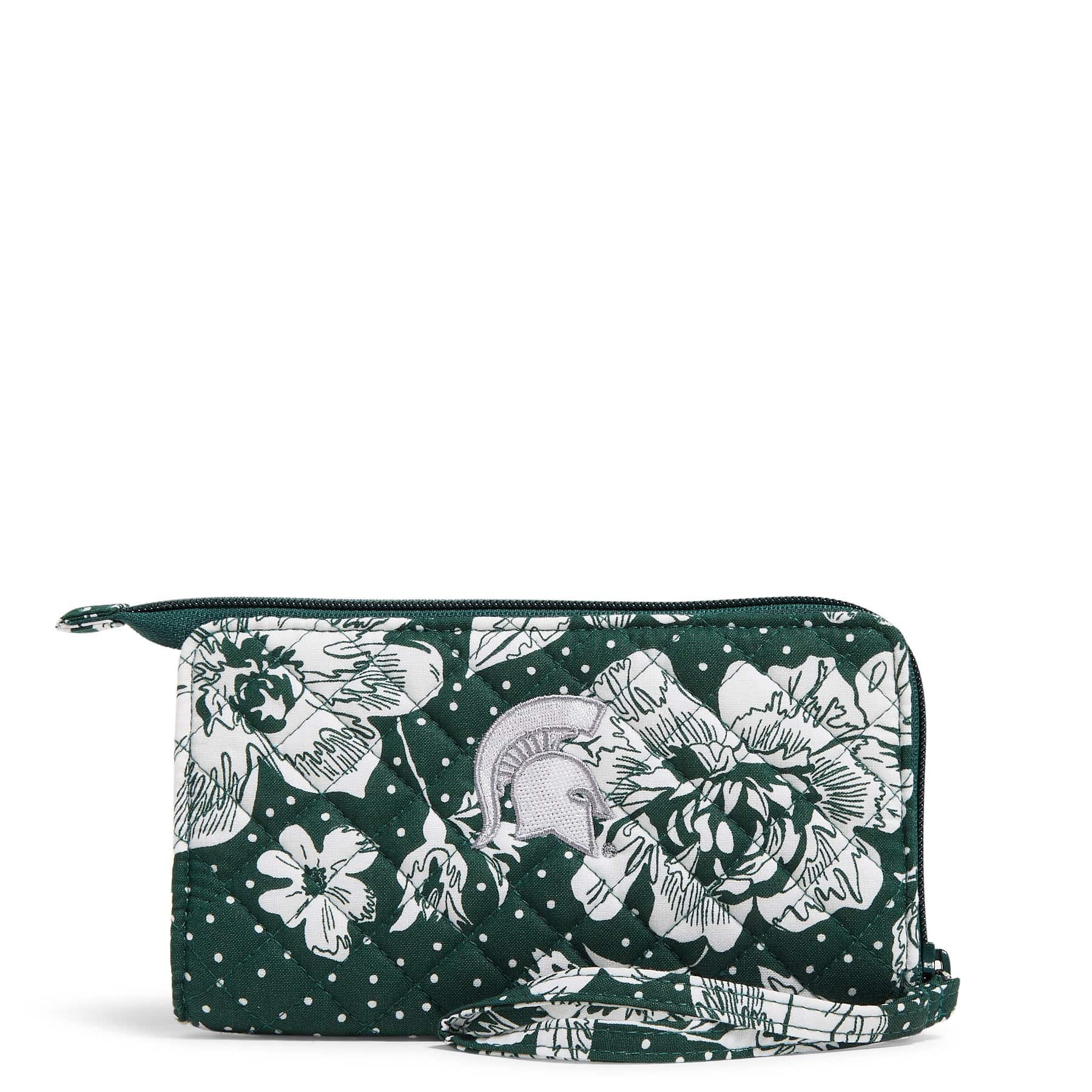 Michigan State University Collegiate RFID Front Zip Wristlet