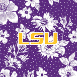 Collegiate RFID Front Zip Wristlet-Purple/White Rain Garden with Louisiana State University Logo-Image 3-Vera Bradley