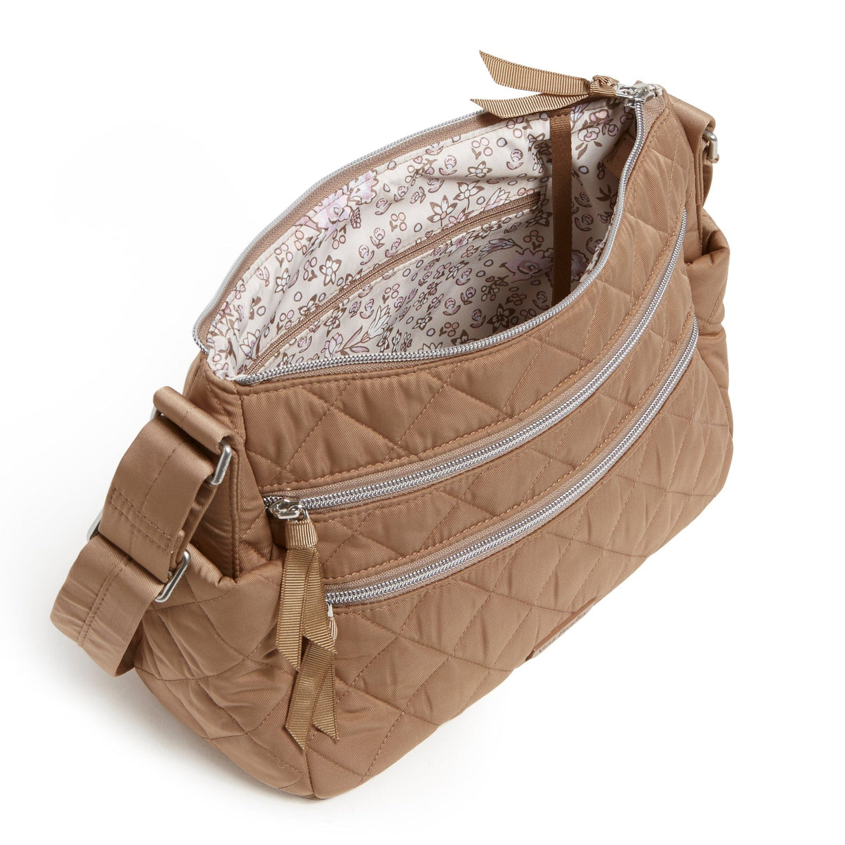 Brown Triple Zip Shoulder Bag Vera Bradley