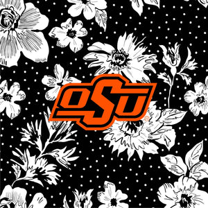 Tervis 24oz Wide Mouth Bottle-Black/White Rain Garden with Oklahoma State University-Image 2-Vera Bradley