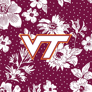 Tervis 24oz Wide Mouth Bottle-Maroon/White Rain Garden with Virginia Tech-Image 2-Vera Bradley