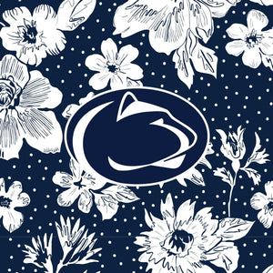 Tervis 24oz Wide Mouth Bottle-Navy/White Rain Garden with Penn State University-Image 2-Vera Bradley