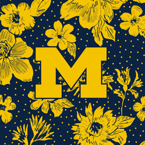 Tervis 24oz Wide Mouth Bottle-Navy/Gold Rain Garden with University of Michigan-Image 2-Vera Bradley