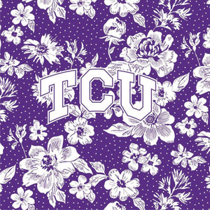 Tervis 24oz Wide Mouth Bottle-Purple /White Rain Garden with Texas Christian University-Image 2-Vera Bradley