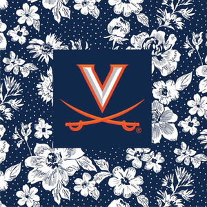 Tervis 24oz Wide Mouth Bottle-Navy/Orange Rain Garden with University of Virginia-Image 2-Vera Bradley